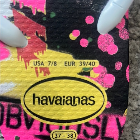 Minnie Mouse Havaianas Colorful Graphic Flip Flops size 7/8 - Picture 3 of 3